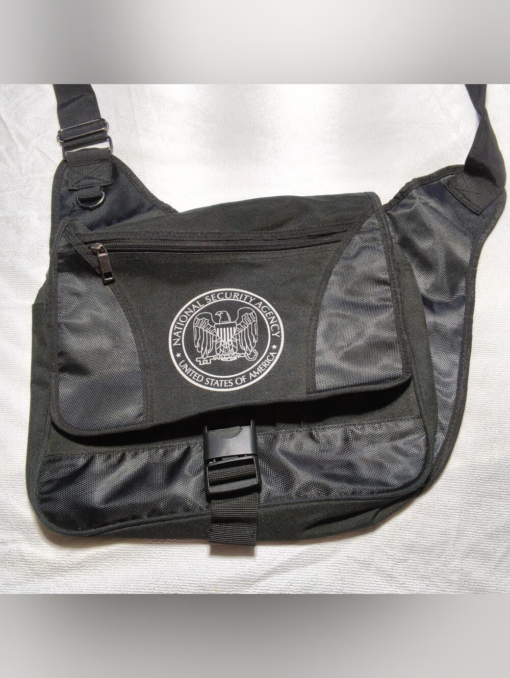 NSA National Security Agency Messenger Bag Black Crossbody Laptop Bag - Picture 2 of 8
